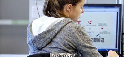 Student with computer