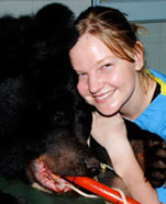 Heather Bacon with bear