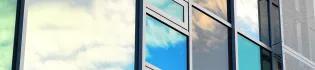 A section of a building with windows
