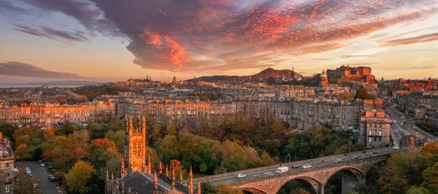 The Dean Bridge, Edinburgh, at sunset
