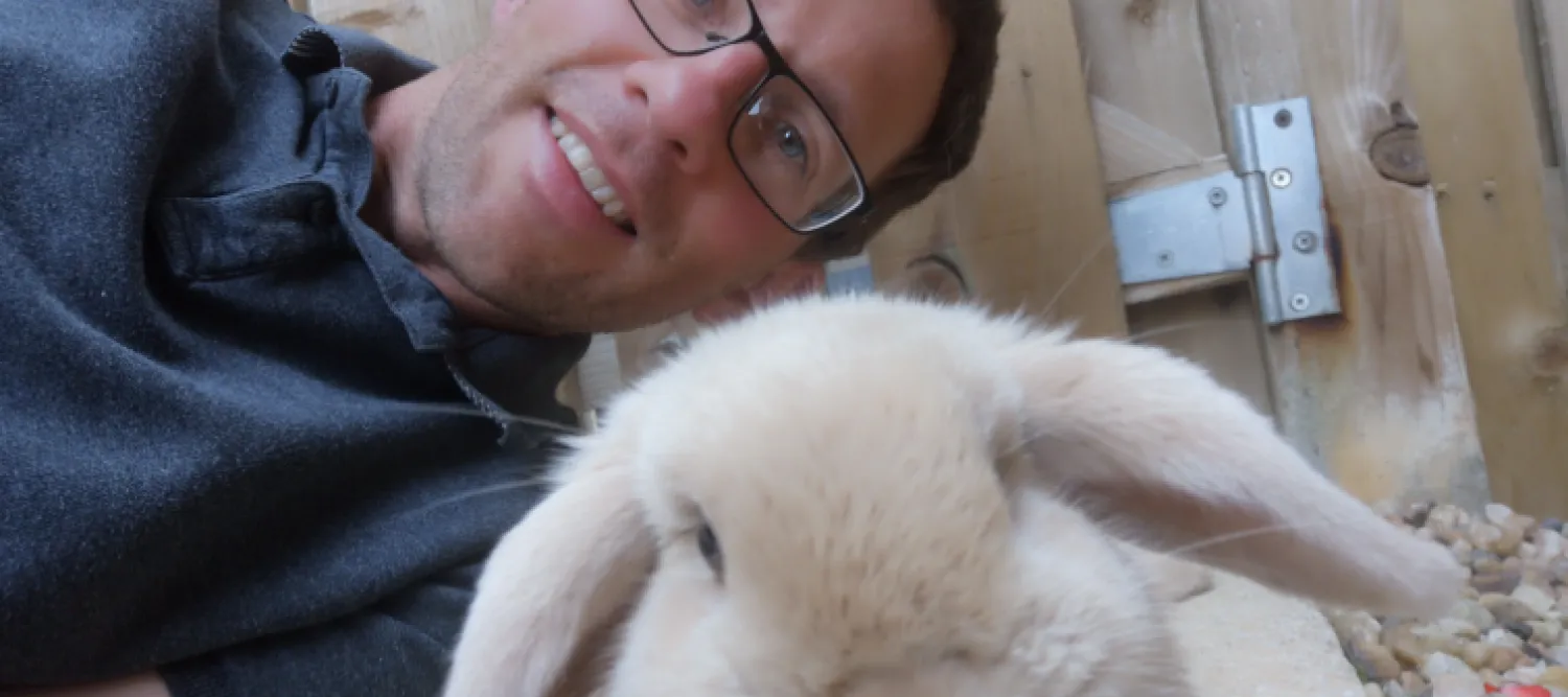 Dan with a rabbit