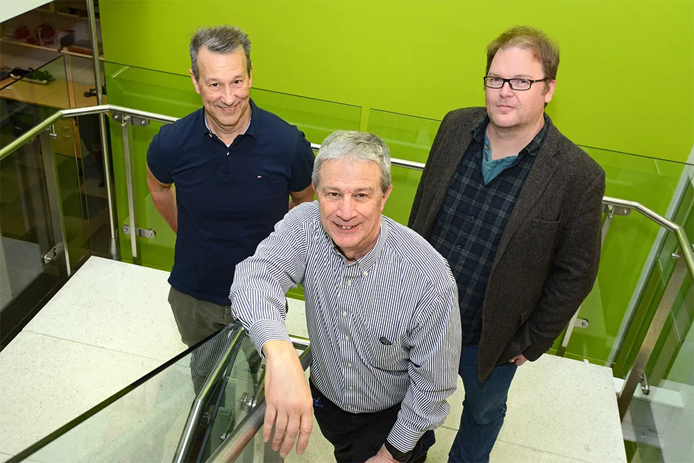 Carl Schmidt with Roslin collaborators Mike McGrew and Adam Balic.