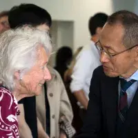 Shinya Yamanaka greeting guests