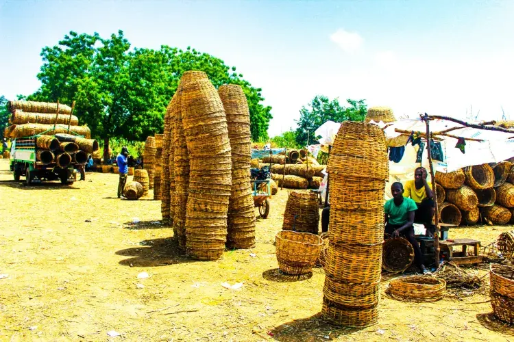 Basket street market in Kano, Nigeria