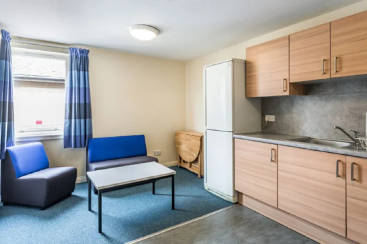 Kitchen and seating area at East Newington Place