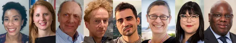 Seven symposium speakers side-by-side