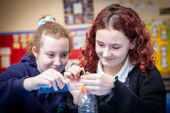 two young attendees of a science workshop