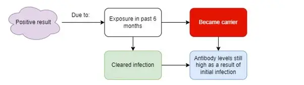 chart showing interpretation of positive blood test for strangles