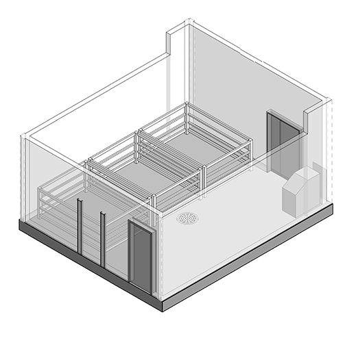 Render of isolation unit at the LARIF