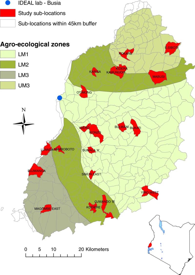 A map showing the location of the IDEAL project