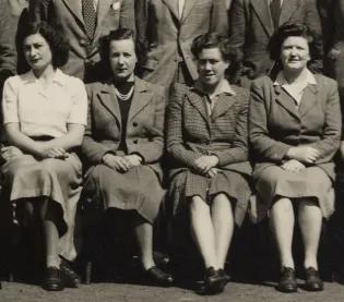 From left: Ann C. Preston, Marjorie E. Millar, Elizabeth A. Copland and Elizabeth A.Y. Caird sit facing the camera.