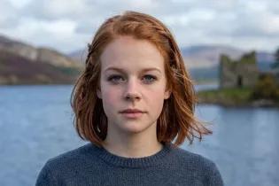 portrait of a woman at a loch