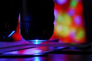 Close up image of a microscope