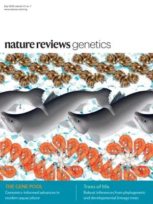 The cover of Nature Reviews Genetics featured the aquaculture team's work.