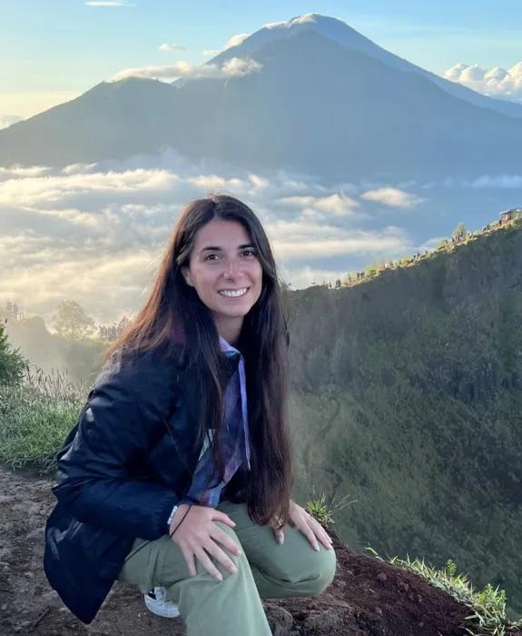 Francesca Riva in front of hills