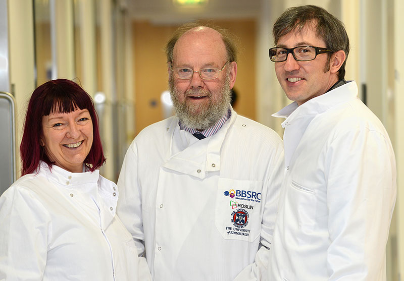 Professor Sir Ian Wilmut, Dr Kay Boulton and Dr Doug Vernimmen