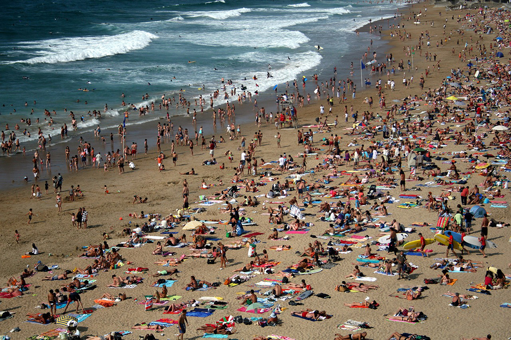 Crowded beach