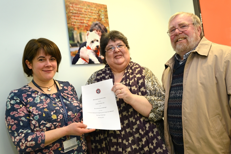 Ken and Emilia Cook with Emily Thomas (far left) 