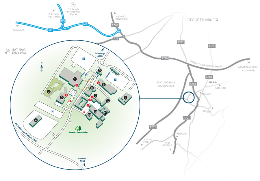 Easter Bush Campus map