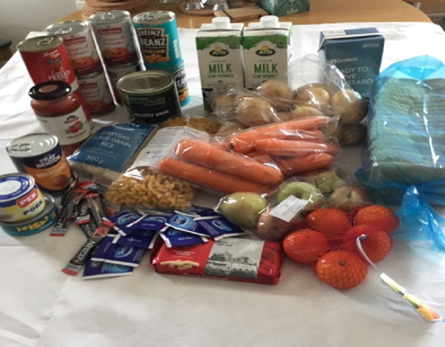 Fig 1: Contents of one emergency food parcel.