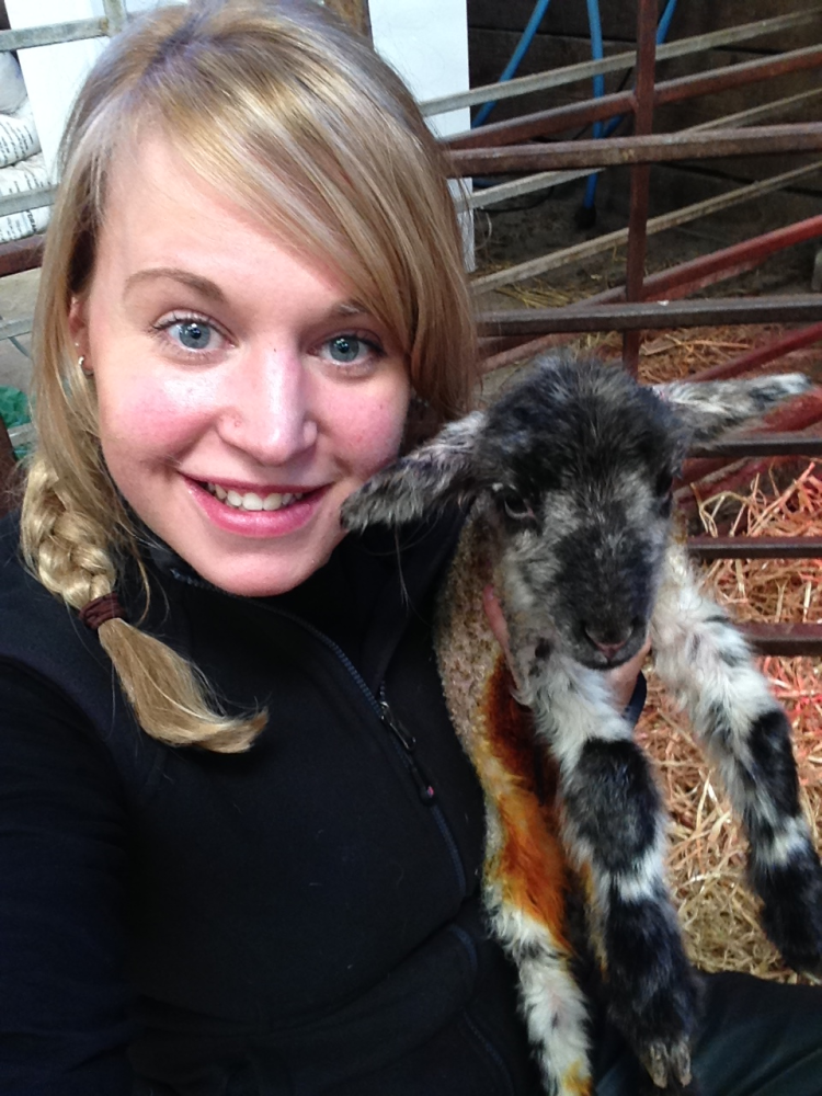 Dr Jessica Martin with lamb