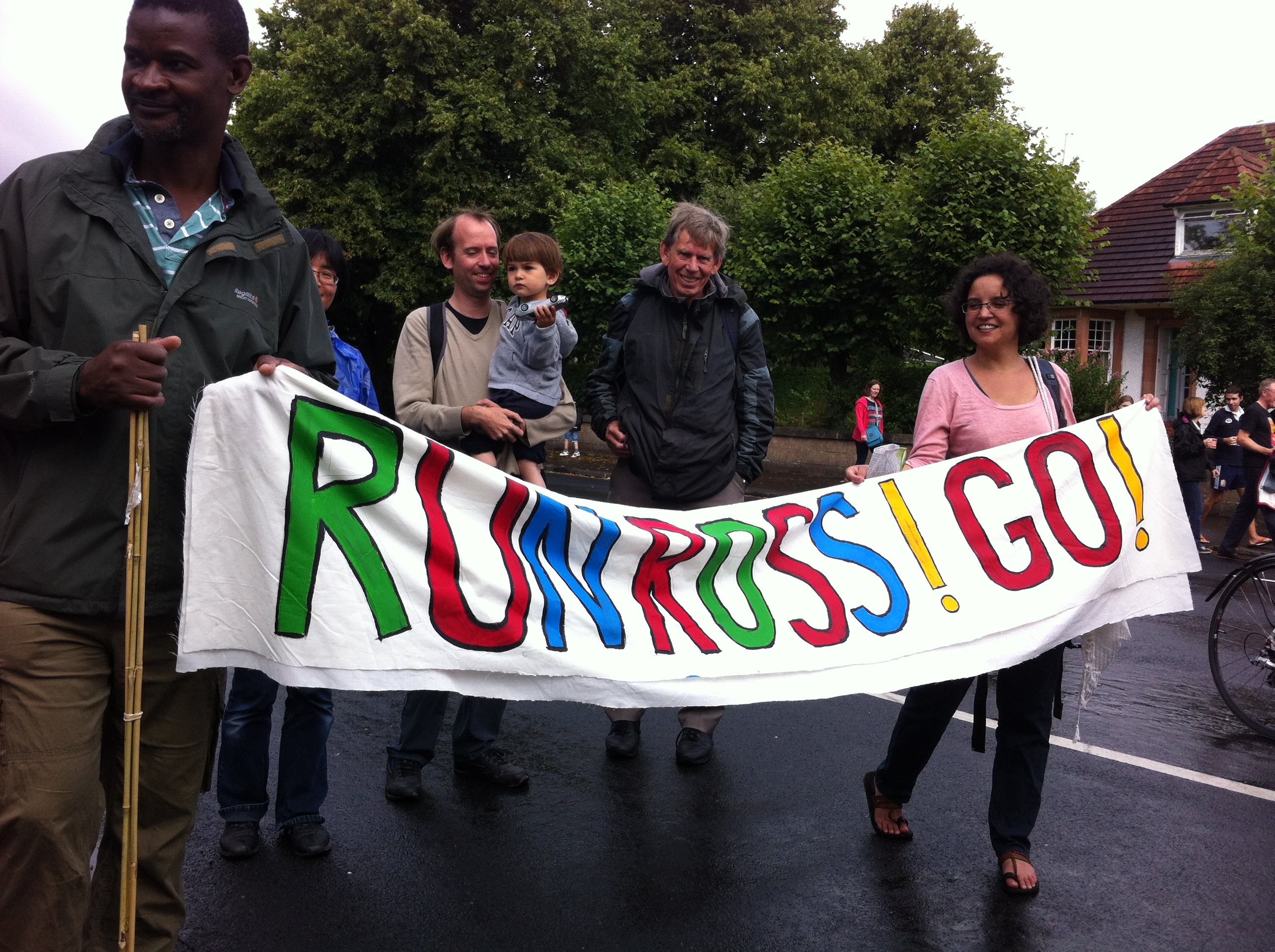 Ross' colleagues cheer him on outside of work as in his Roslin endeavours.