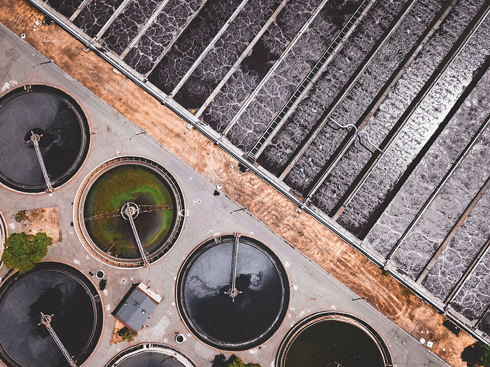 Aerial photograph of Sewage Works