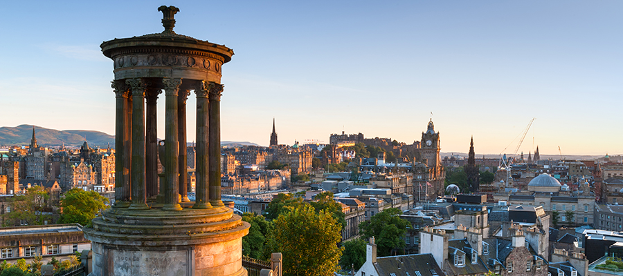 The city of Edinburgh viewed from Calton Hill