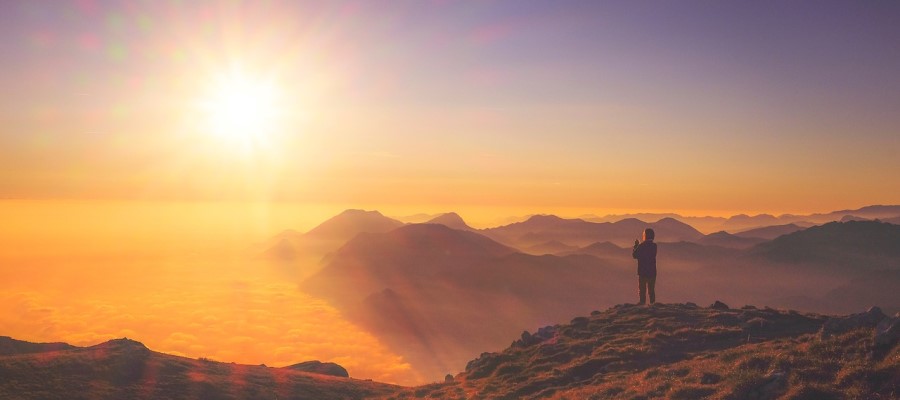 Sunset and mountains